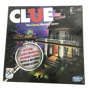 New Clue The Classic Mystery Board Game Second Crime Scene Hasbro Made in USA